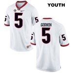 Youth Georgia Bulldogs NCAA #5 Terry Godwin Nike Stitched White Authentic College Football Jersey NOU0454RL